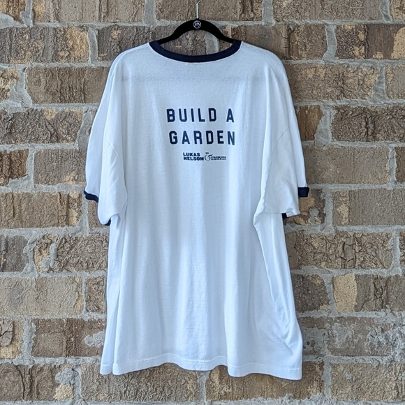 Tultex Lukas Nelson & Promise of the Real White Blue Ringer Tee Size XXL Unisex - Picture 4 of 6